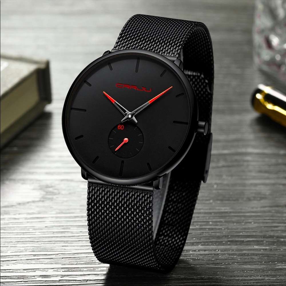 ⌚️New Men Mesh Steel Waterproof Sport mens Watch